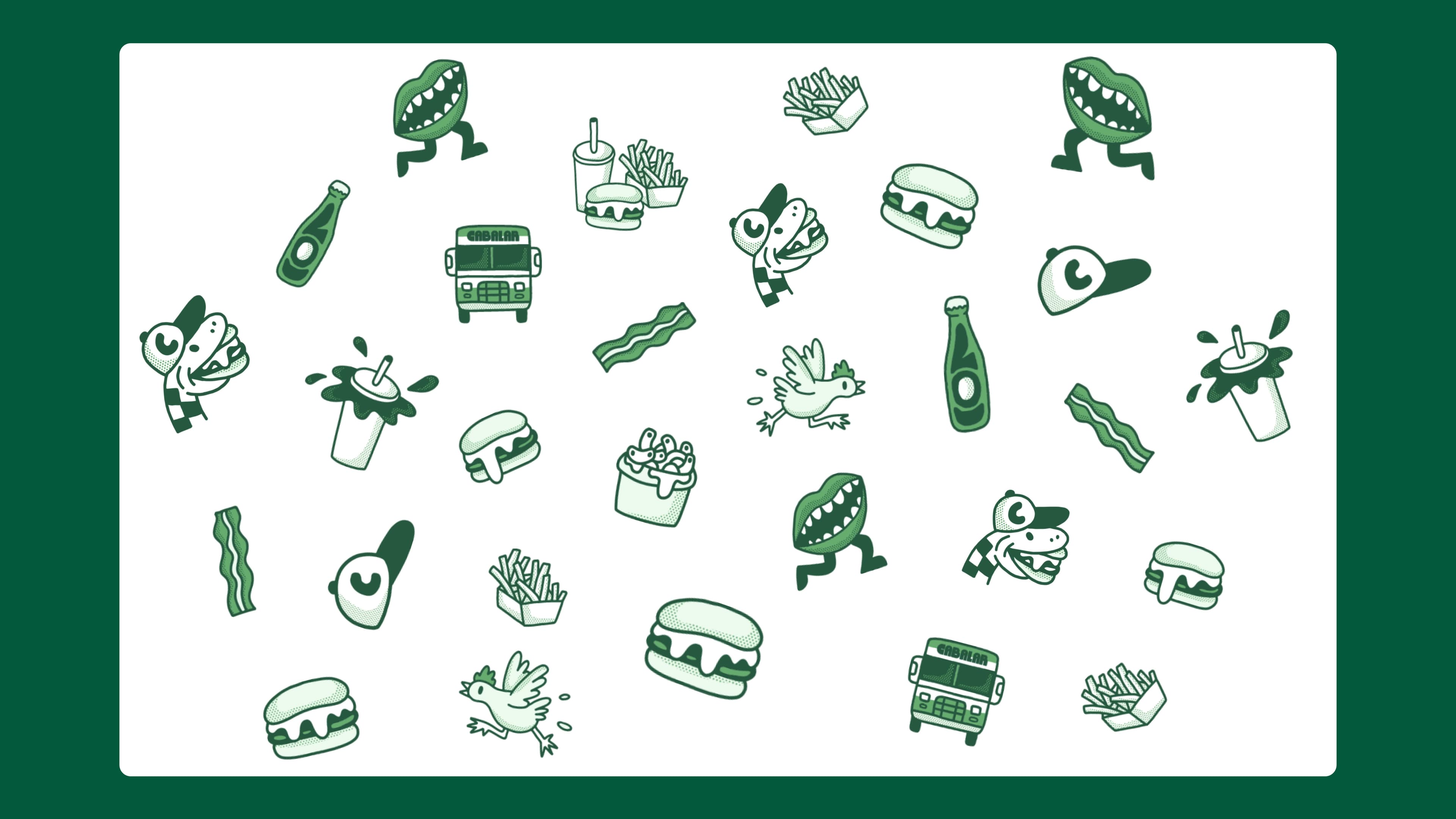 Cabalar illustrations of food and truck