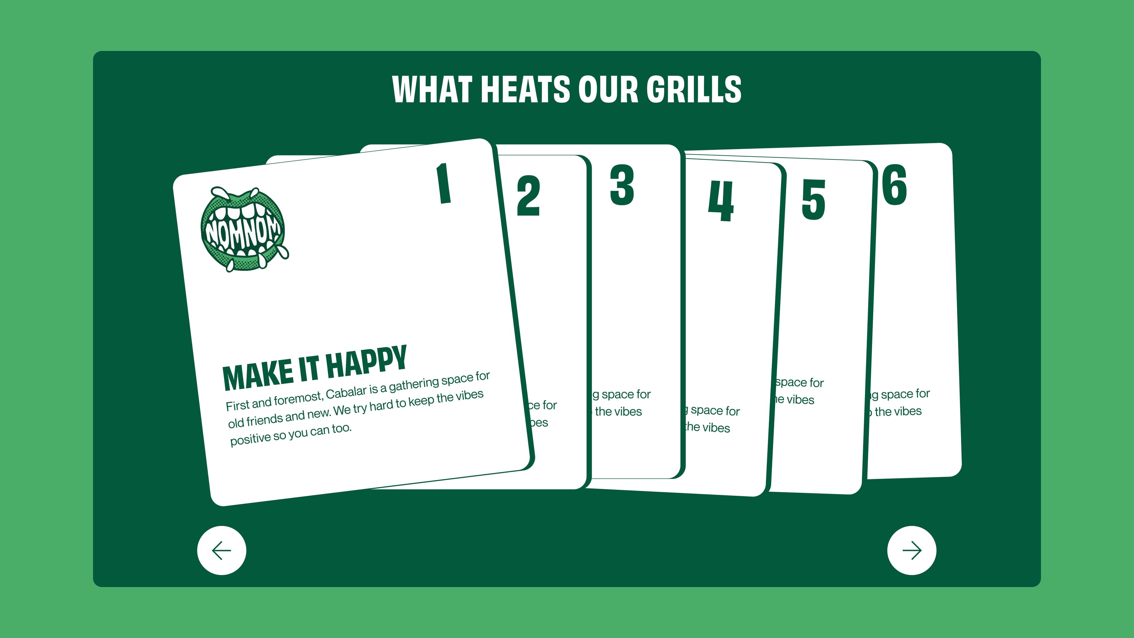 Cabalar value cards slider