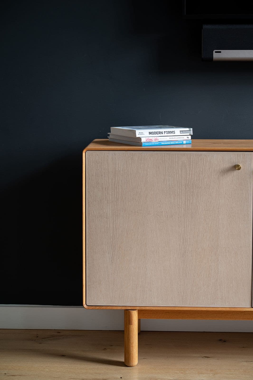 credenza with books