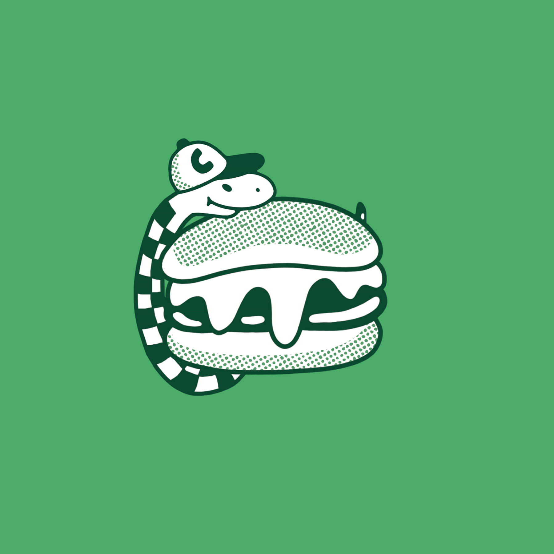 animated snake and burger