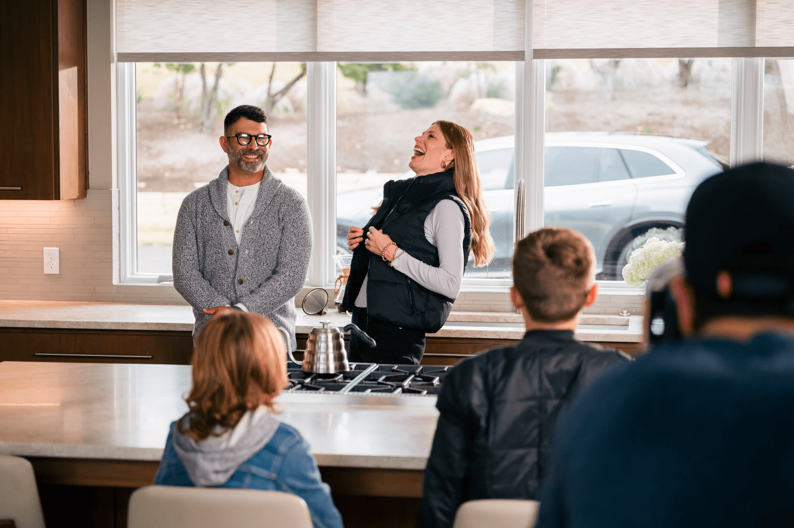 family in kitchen