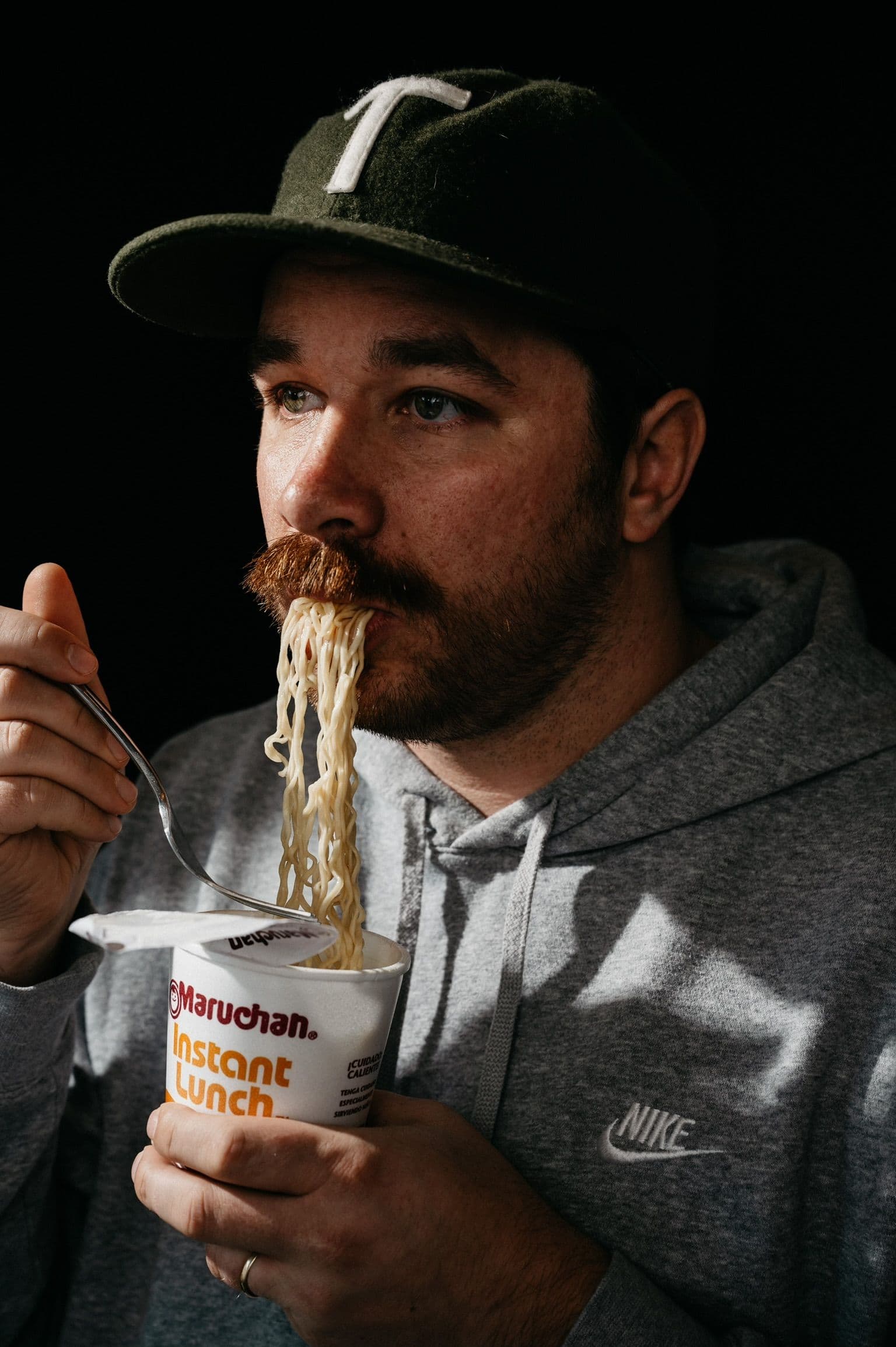 Chris Conley eating ramen