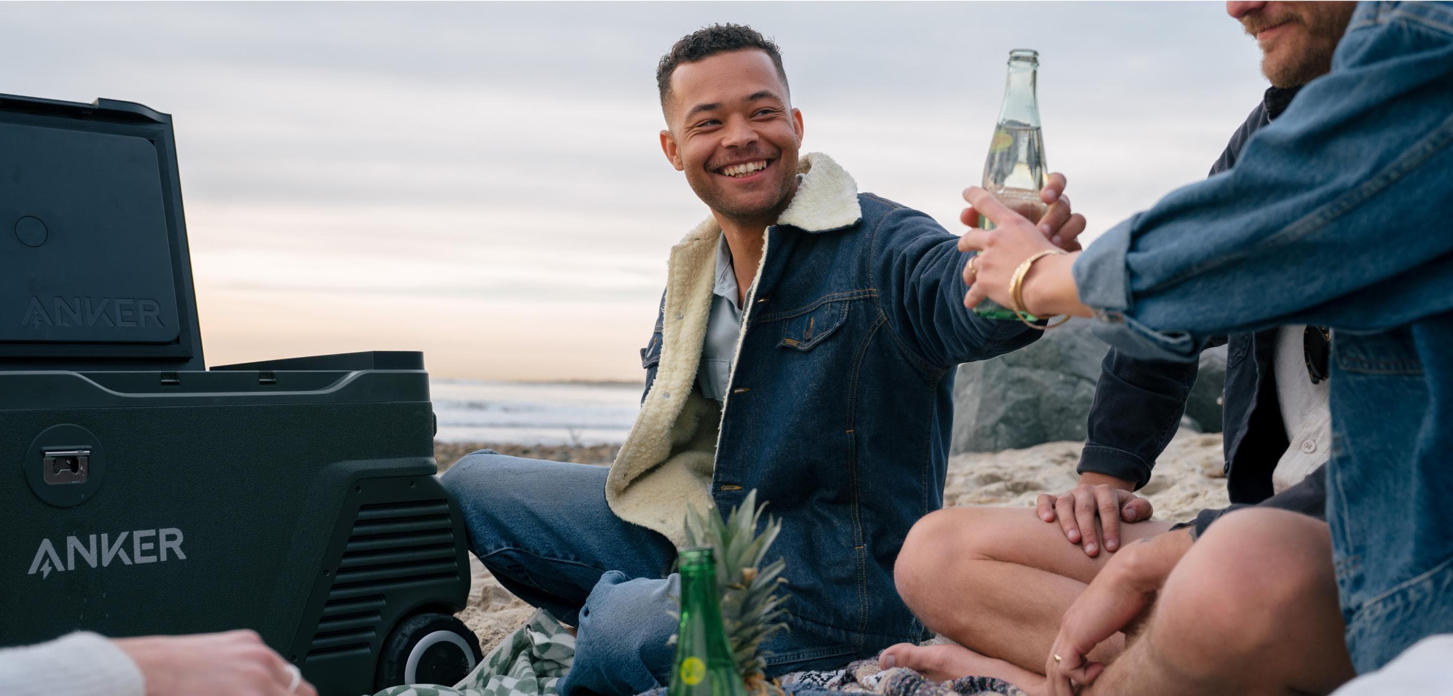 friends beach picnic