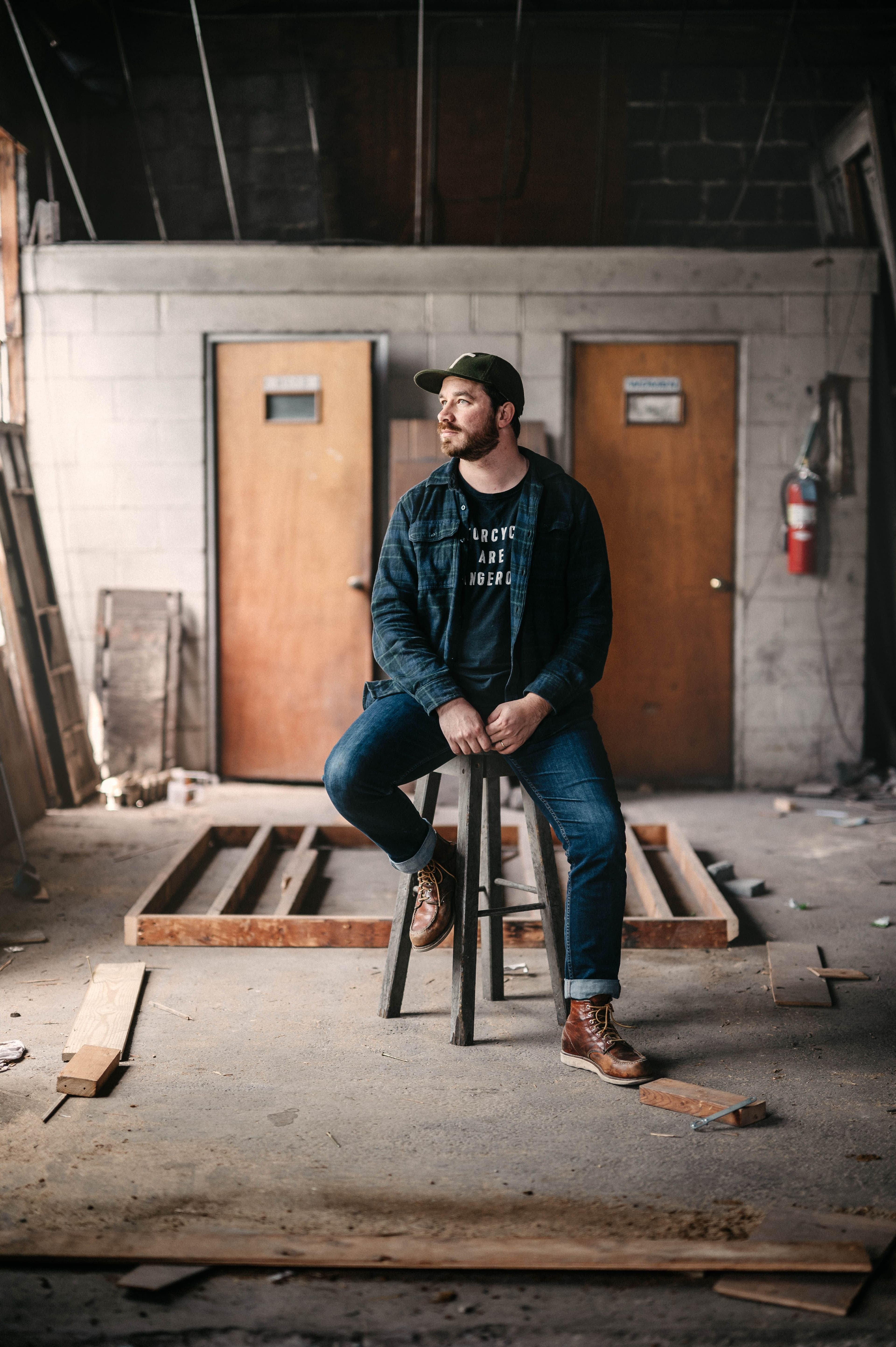 Chris Conley in a warehouse