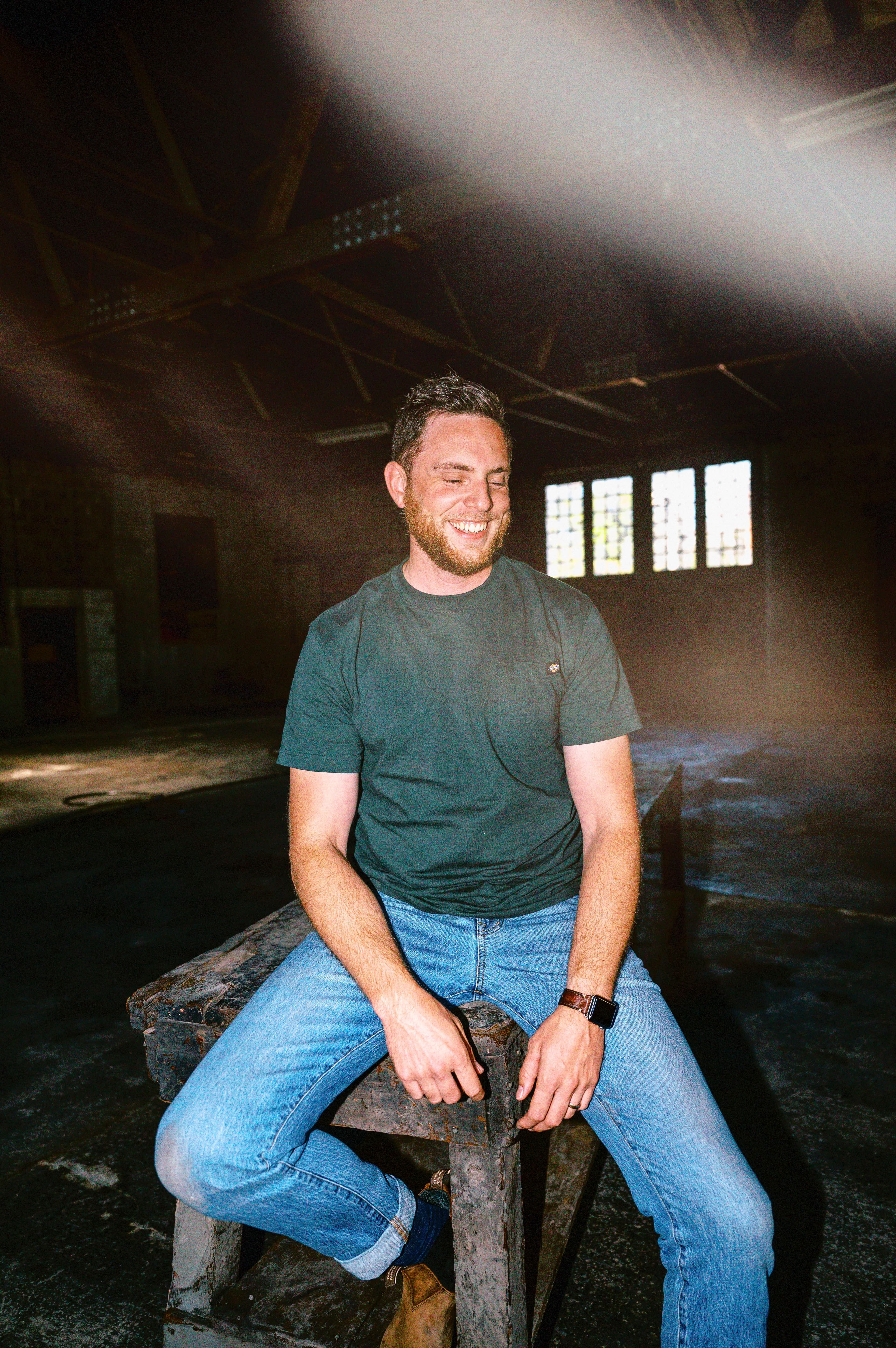 Matt Genders in a warehouse