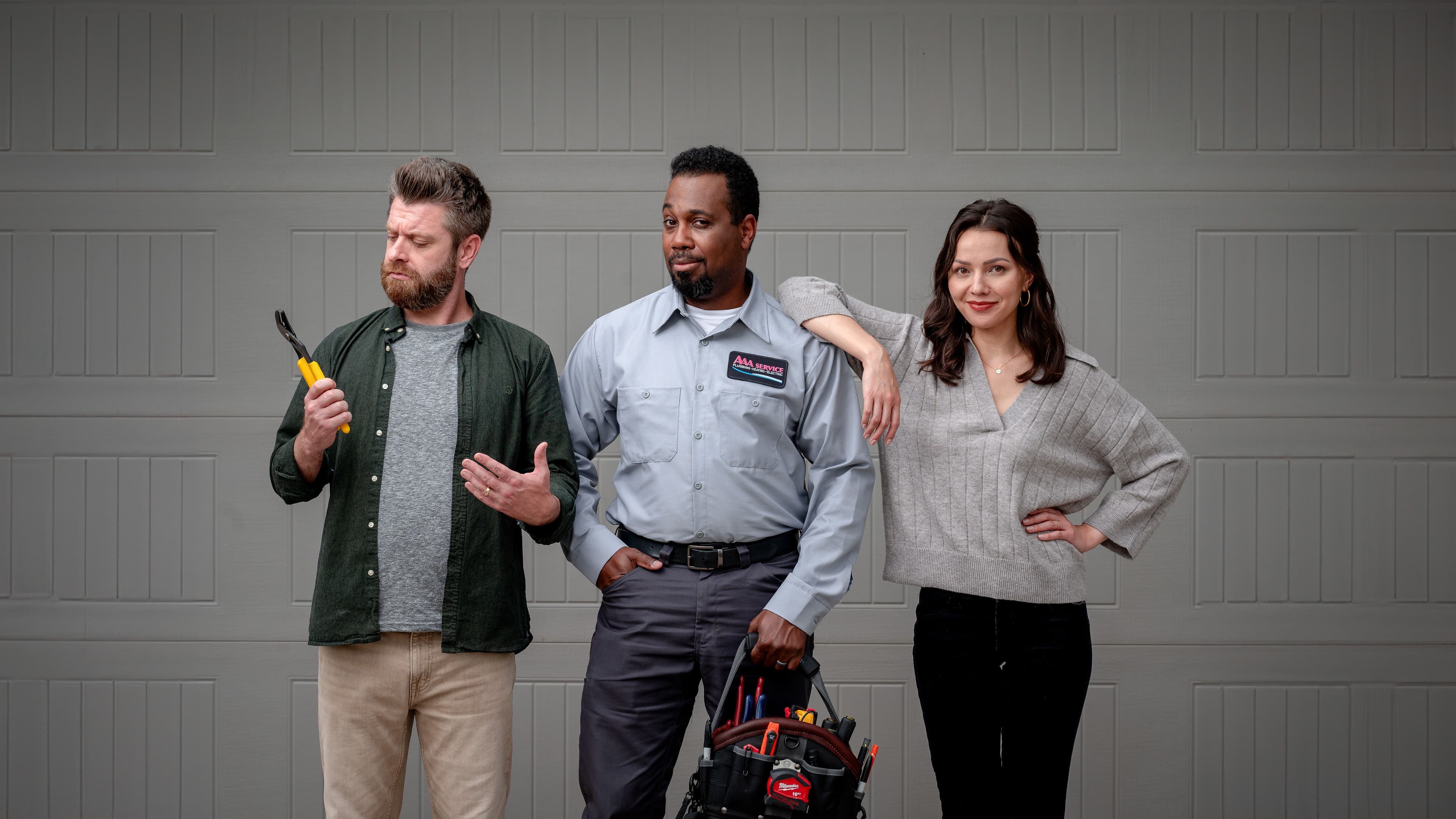 Service technician and homeowners