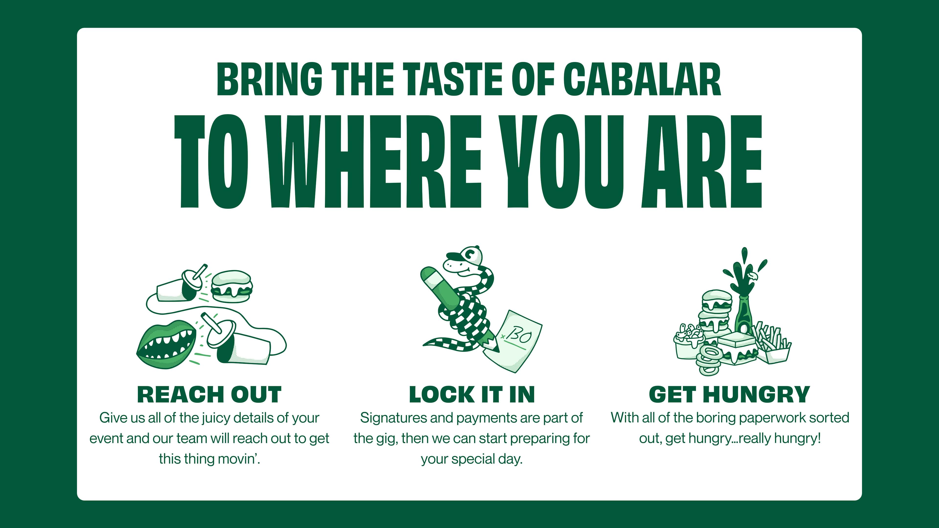 Cabalar food truck process illustrations