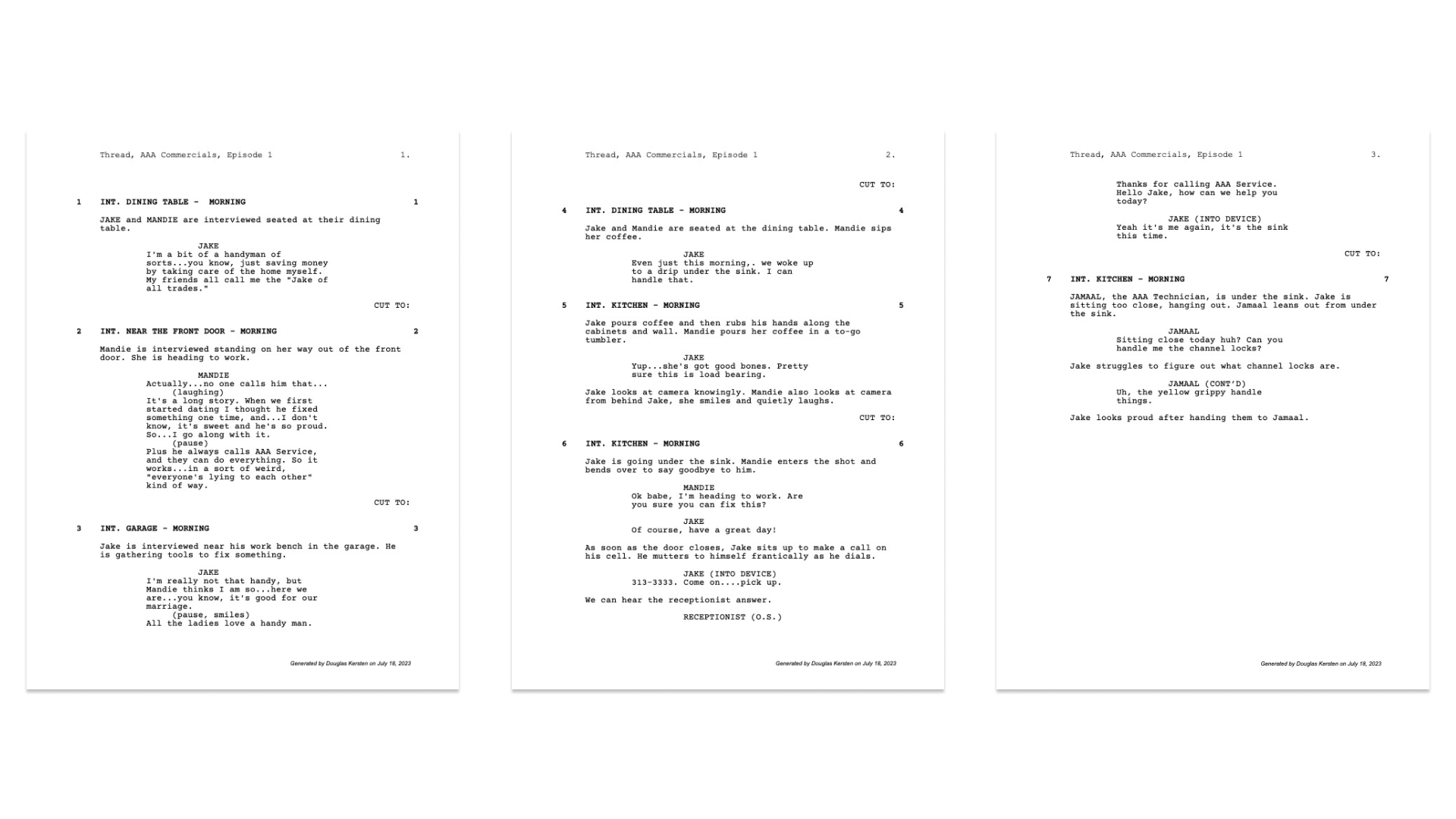 script pages