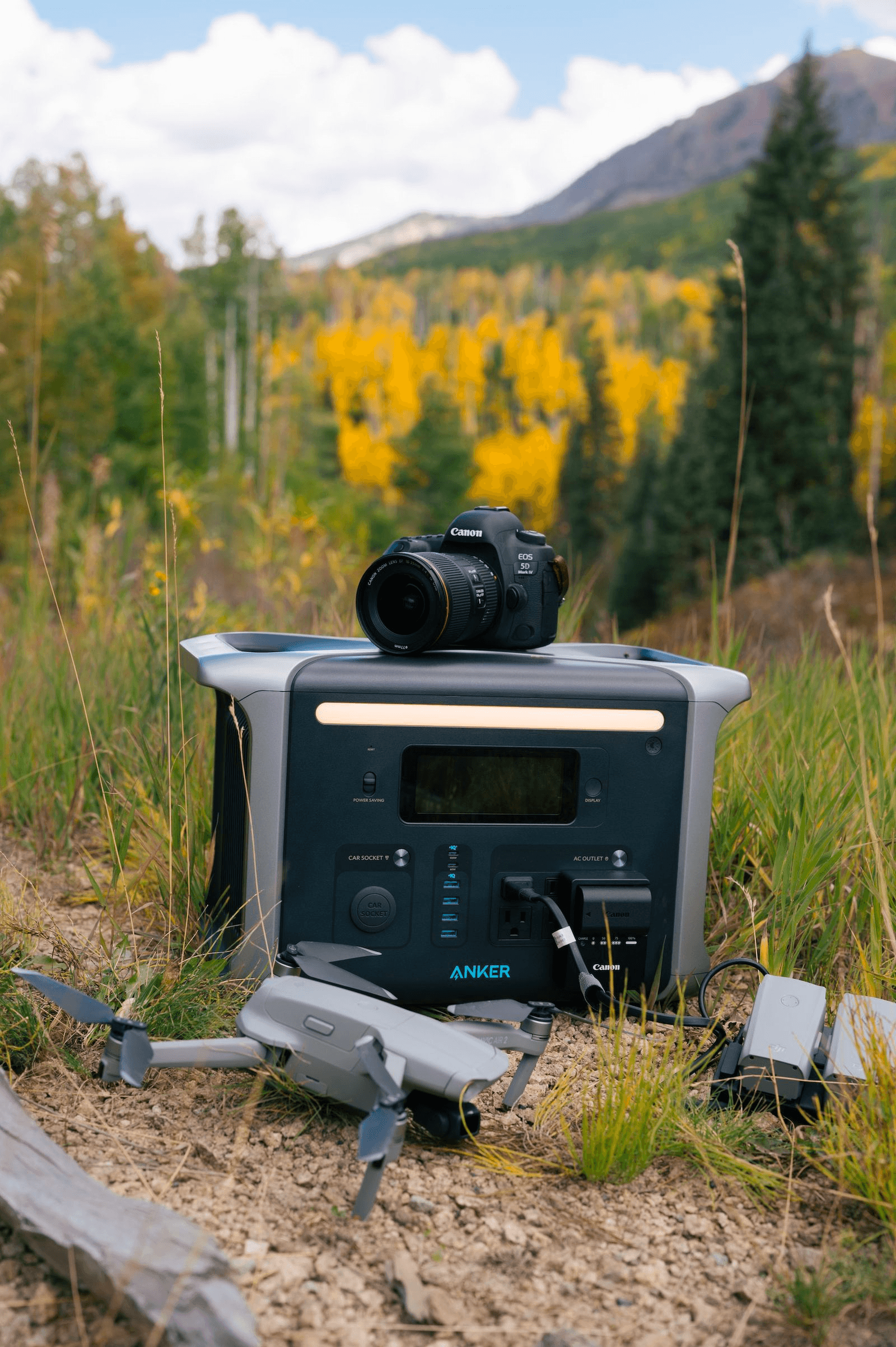 power station with camera and drone