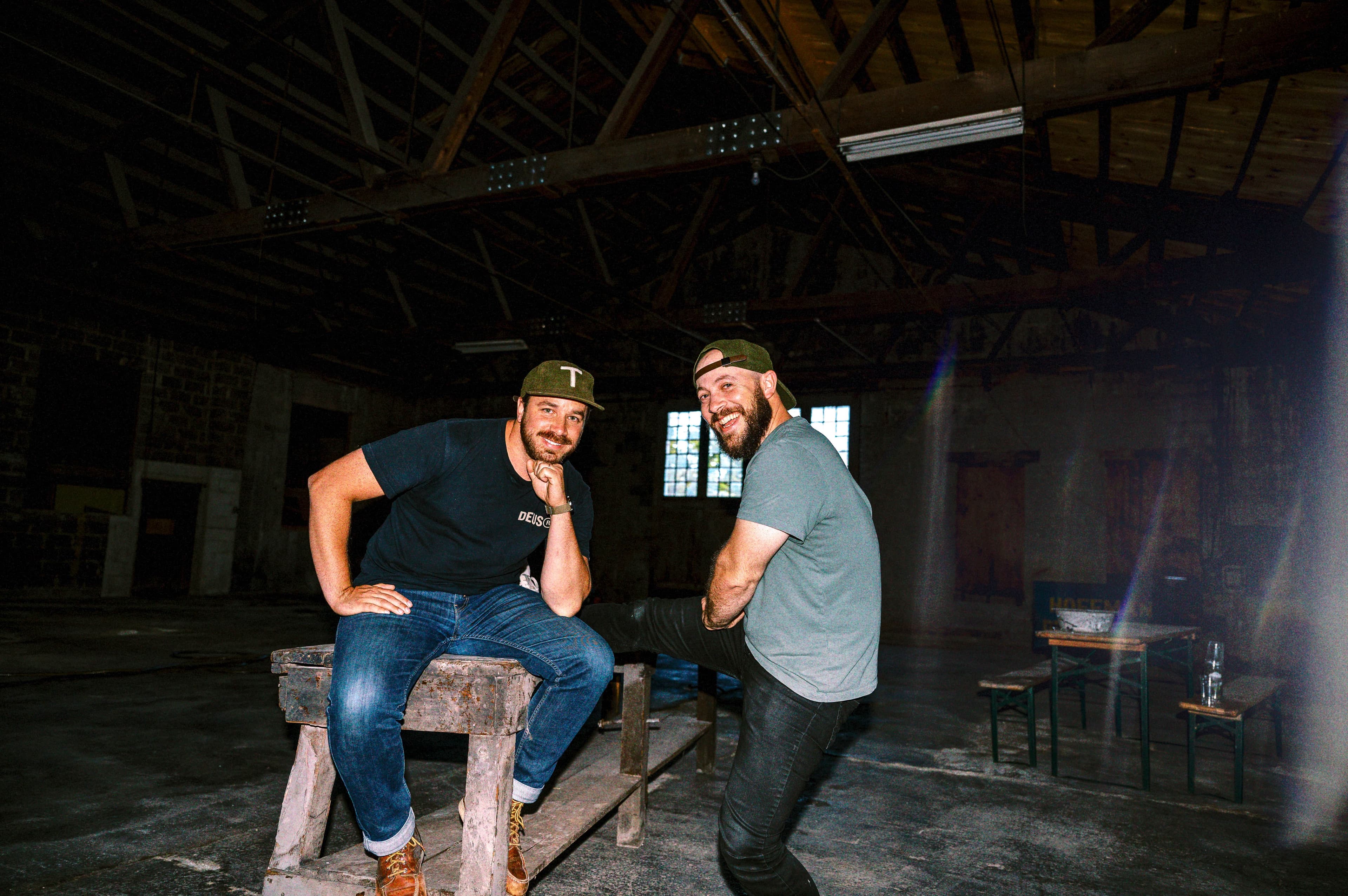 Guys in rugged warehouse